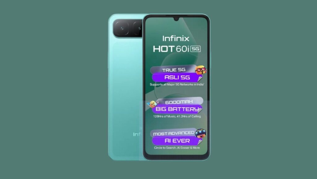 Infinix Hot 60i 128GB, 6000mAh बैटरी 50MP कैमरा और 120Hz डिस्प्ले के साथ बजट स्मार्टफोन 2025