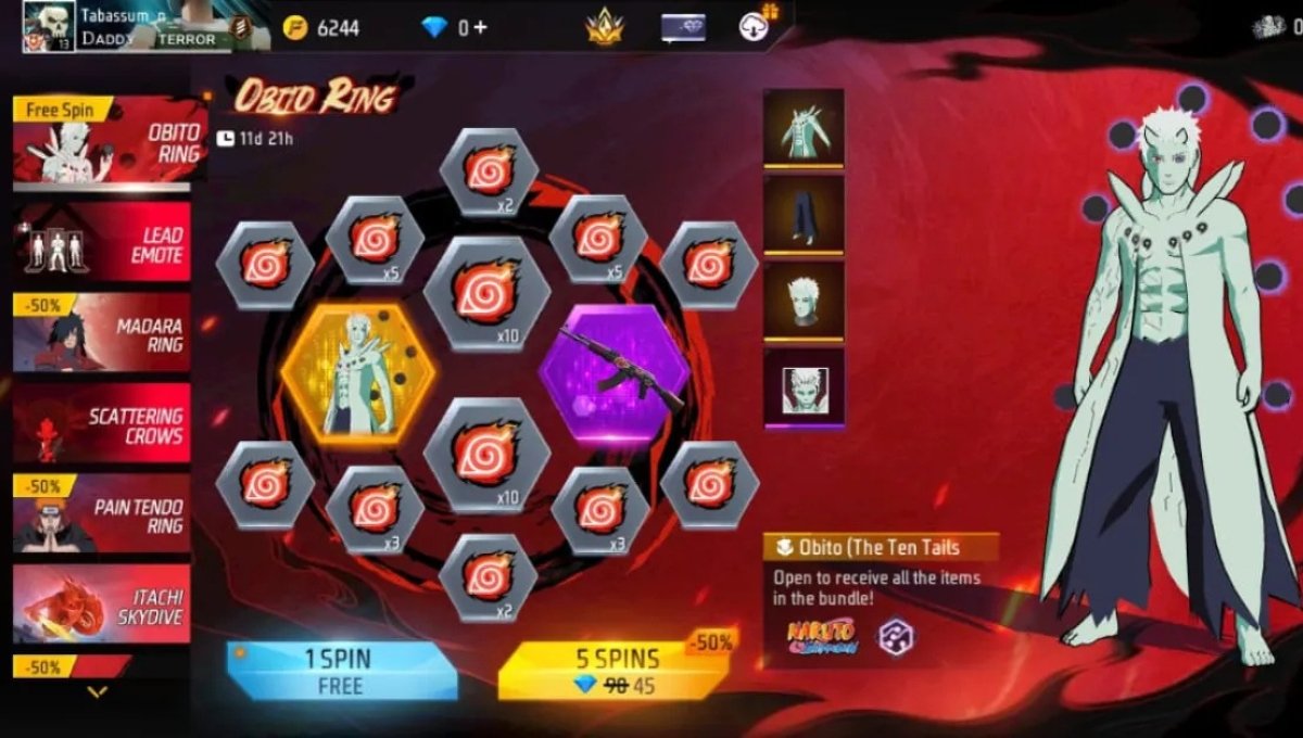 Obito Ring Event in Free Fire 2025: Naruto के फैंस के लिए सबसे बड़ा सरप्राइज