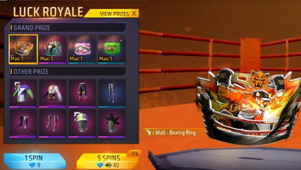 New Wall Royal Event Free Fire: बॉक्सिंग रिंग ग्लू वॉल स्किन जीतकर बनें बैटलग्राउंड के किंग