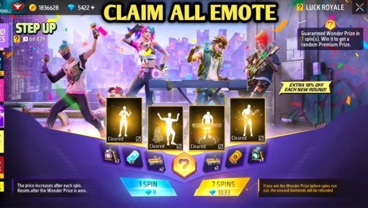 Free Fire Step Up Emote Event
