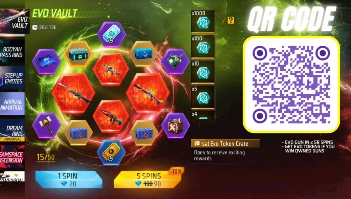Free Fire Evo Vault Gun Skins QR Code
