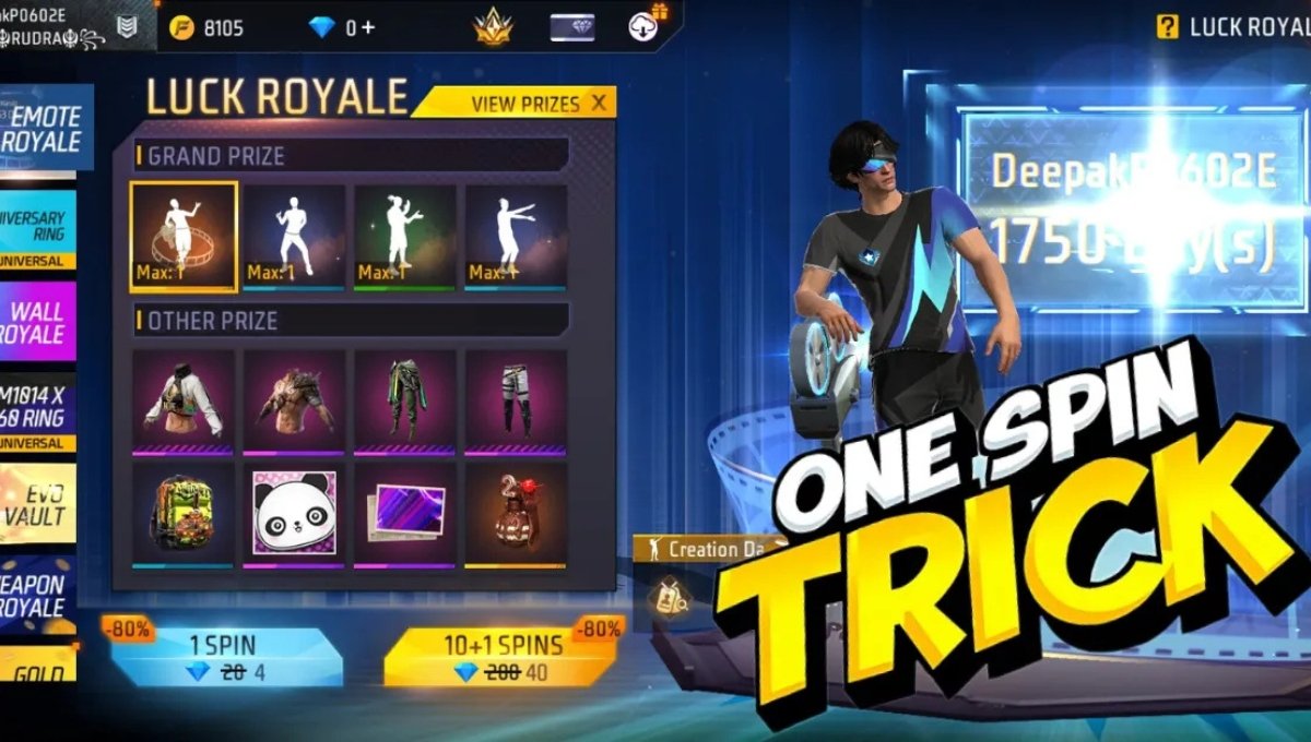 Free Fire Event 1 Spin Trick