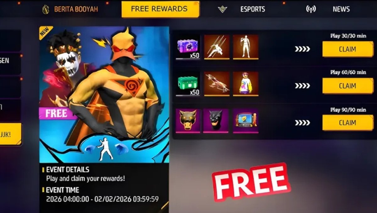 Free Fire Daily Rewards 2026
